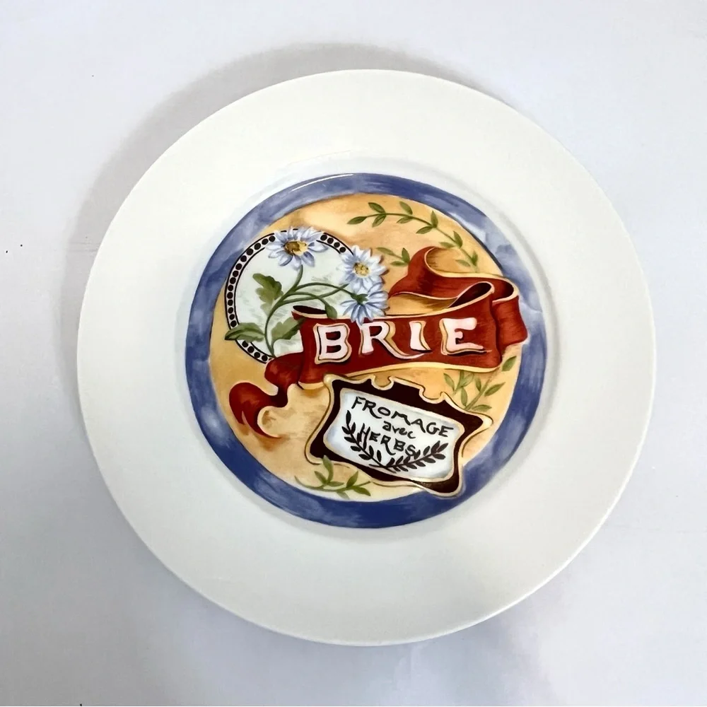 Restoration Hardware Plates French Cheese Appetizer Dishes 7.5” Set Of 4